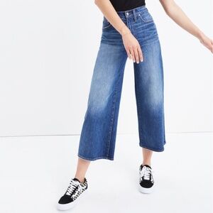 Madewell Wide-Leg Crop Jeans in Bainbridge Wash Comfort Stretch Size 32